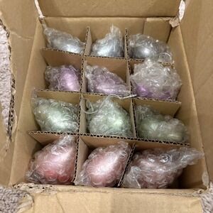 Set of 12 Heart Shaped Ornaments Kiss Me Hug Me Valentine Christmas Unused